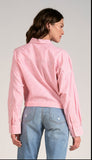 Long Sleeve Button Down Top - Pink Stripe
