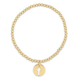 Signature Cross Gold Disc-3Mm Bead