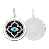 Evil Eye Medium Pendant - Black/Silver