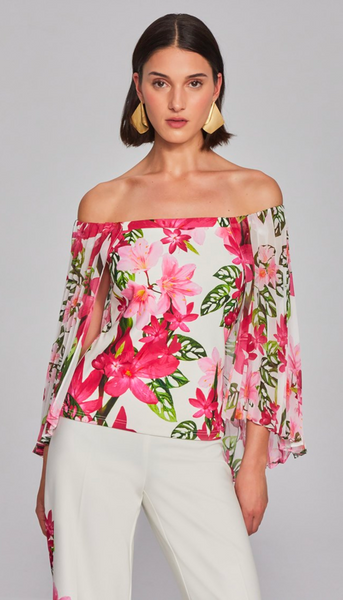 Floral Print Chiffon Top