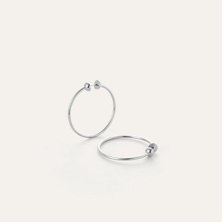 Stone Prism Hoop Earring - Opal/Silv