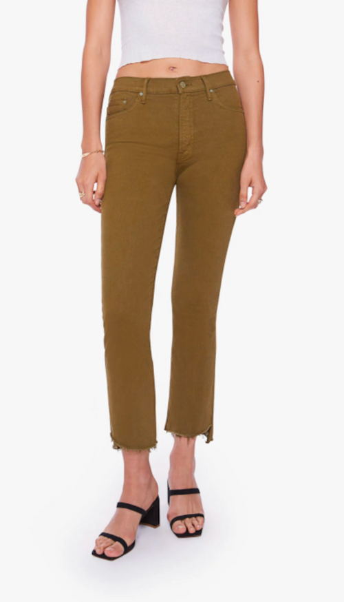 The Insider Crop Step Fray - Fir Green