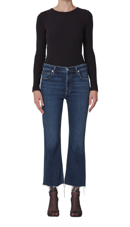 Audrey Pull On Flare Jeans - Dark Night