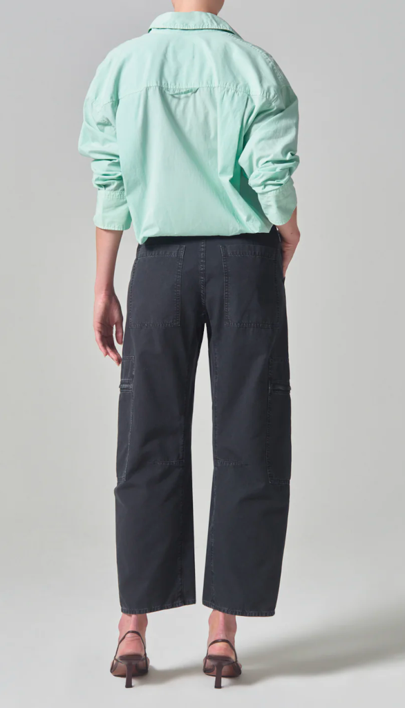 Marcelle Low Slung Cargo Pant - Washed Black