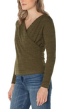 Long Sleeve Drape Front Knit Top