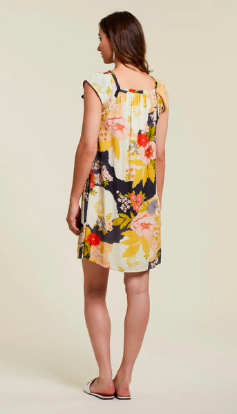 Short Sleeve Dress with Tie Front