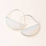 Stone Prism Hoop Earring - Opal/Silver