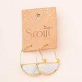 Stone Prism Hoop Earring - Opal/Silv