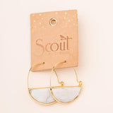 Stone Prism Hoop Earring - Turq/Gold