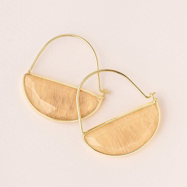 Stone Prism Hoop Earring - Citrine