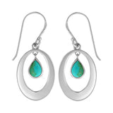 Turquoise Dangle Oval Earrings