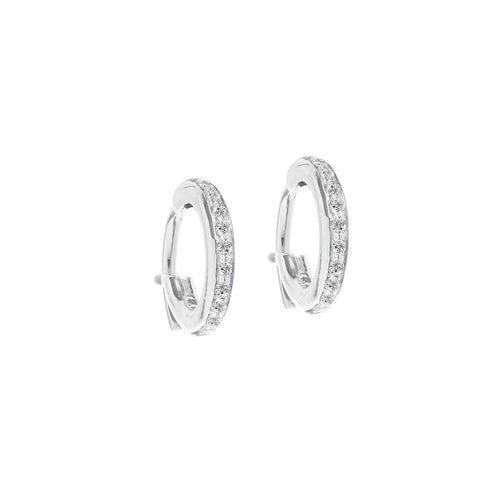 Pave Huggie Hoop Earrings - SS