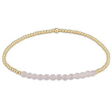 Gold Bliss 2mm Bead Bracelet - Rose Quartz