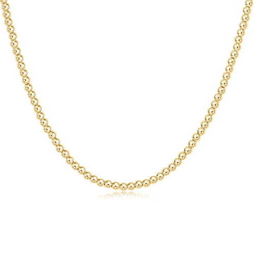 17" Choker Clssc - 3mm Bead Gold