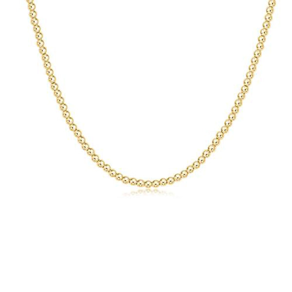 15" Choker - Clssc 3mm Bead Gold