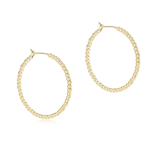 1.25" Hoop - 2mm Bead Gold Earring