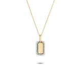 Tiny Pave Dog Tag - Gold