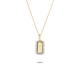 Tiny Pave Dog Tag - Gold