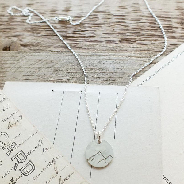 Mountain Round Charm Necklace
