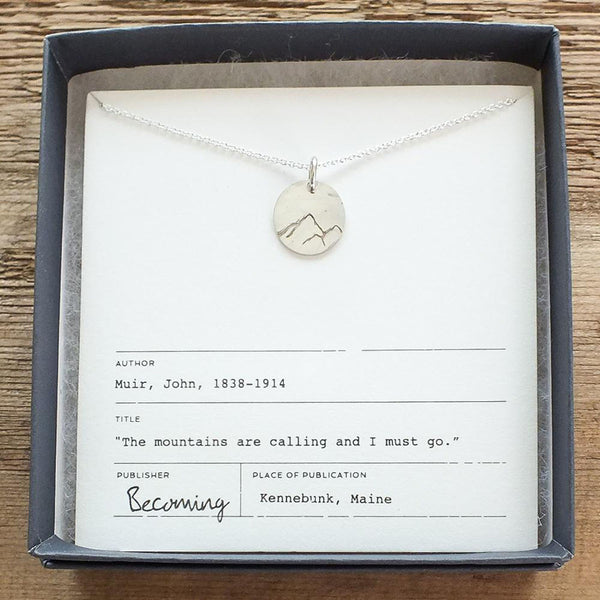 Mountain Round Charm Necklace