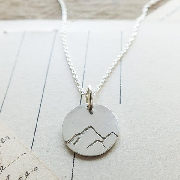 Mountain Round Charm Necklace