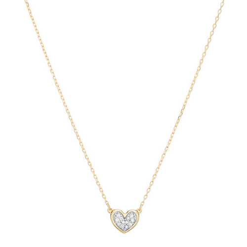 Super Tiny Pave Folded Heart - Gold