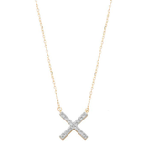 Pave X Necklace - Gold