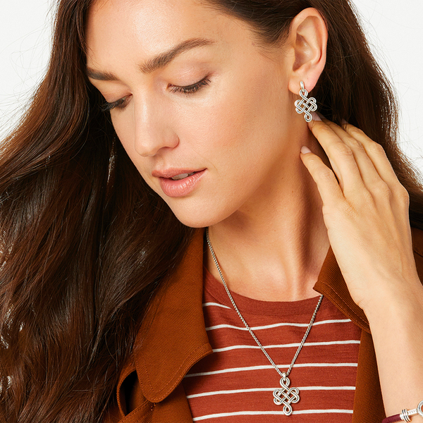 Interlok Endless Knot Post Drop Earrings