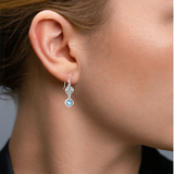 Elora Gems Sky French Wire Earrings