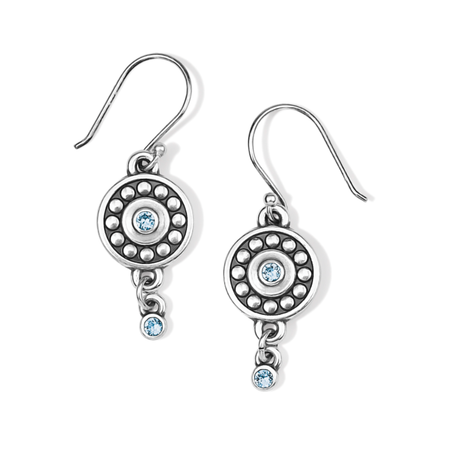 Pebble Dot Medali Reversible French Wire Earrings - Crystal