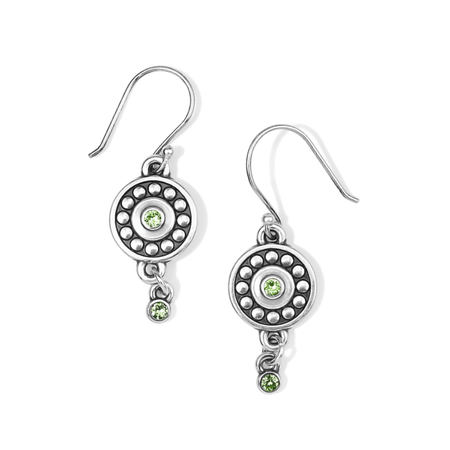 Pebble Dot Medali Reversible French Wire Earrings - Emerald
