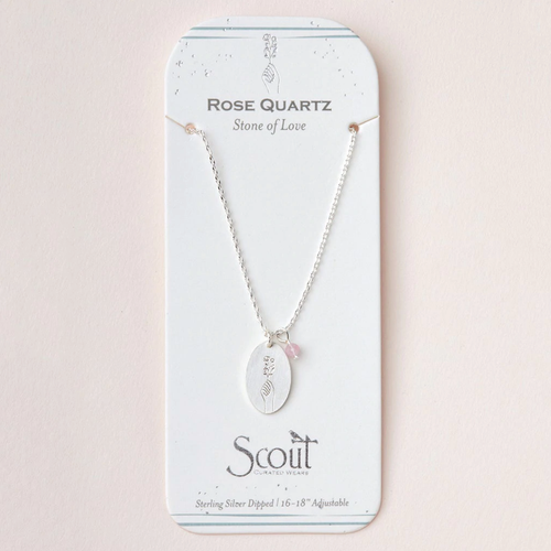 Stone Intention Charm Necklace - Rose Quartz