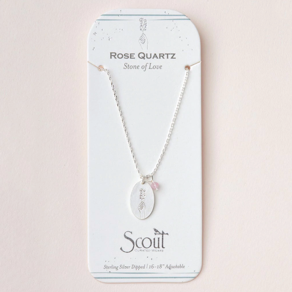 Stone Intention Charm Necklace - Rose Quartz