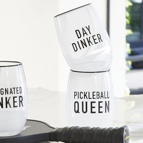 Stemless Wine Glass - Pickleball Queen