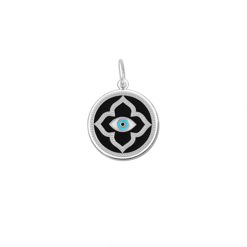 Evil Eye Small Pendant - Black/Silver