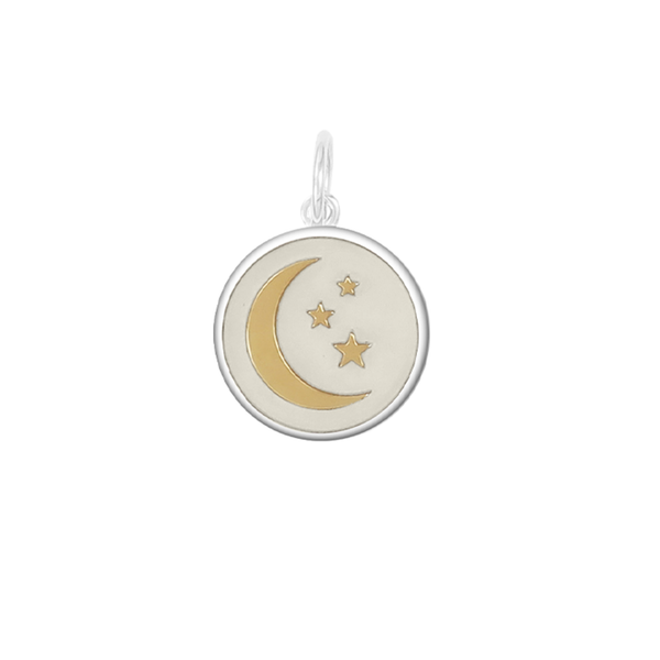 Small Moon & Stars Pendant - Ivory/Gold