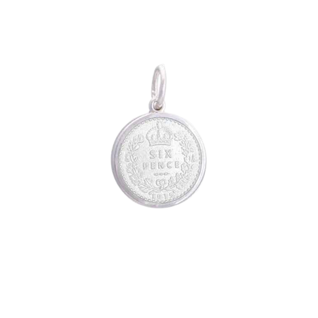 NH State Circle Charm In Bottle - Silver