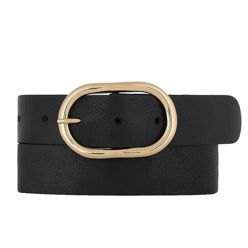 Daphne Oval Buckle Leather Belt
