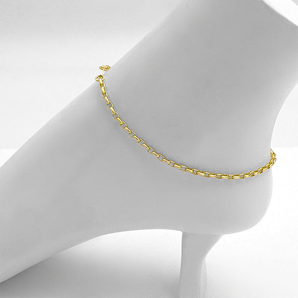 Signature Rolo 3mm Anklet - 11" Gold