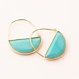 Stone Prism Hoop Earring - Turq/Gold