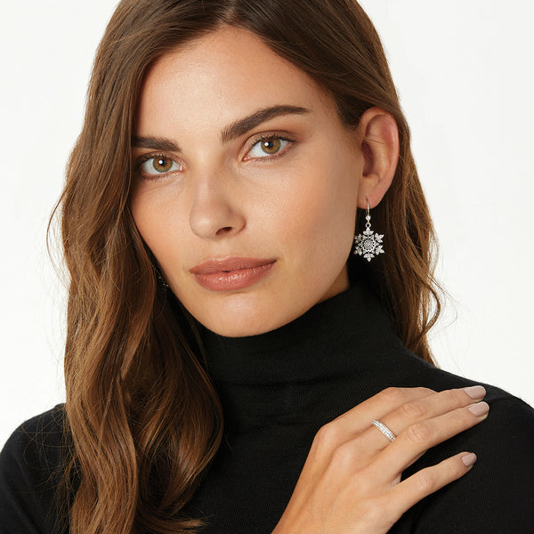 Glint Snowflake French Wire Earrings