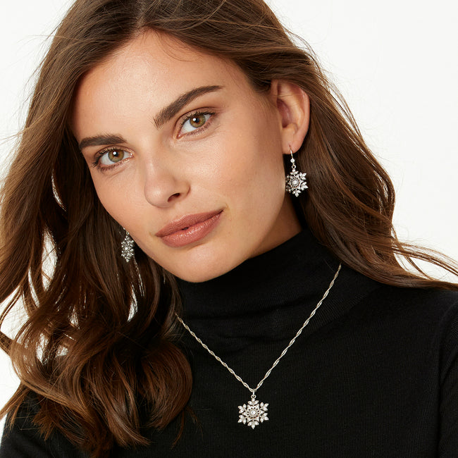 Glint Snowflake French Wire Earrings